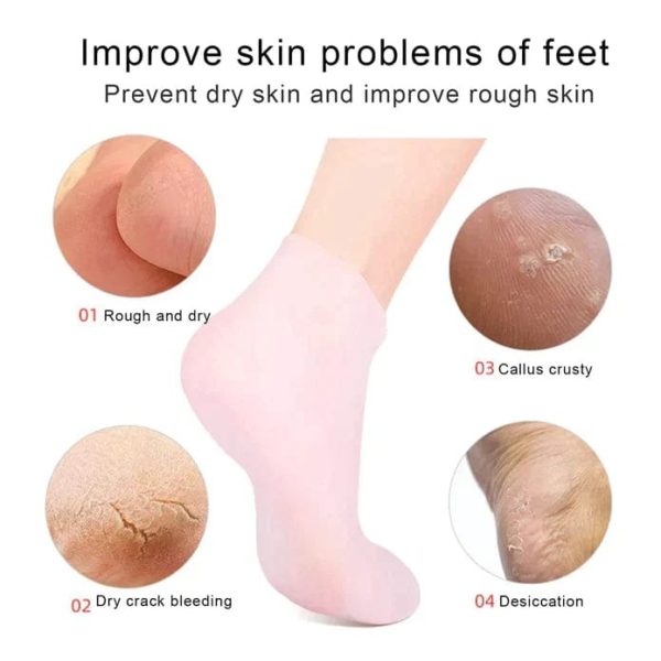 Silicone Foot Care Socks Anti Cracking Moisturizing Gel Socks Cracked Dead Skin Remove Protector Pain Relief Pedicure Tool