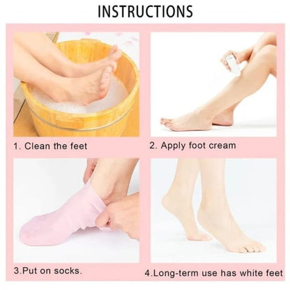 Silicone Foot Care Socks Anti Cracking Moisturizing Gel Socks Cracked Dead Skin Remove Protector Pain Relief Pedicure Tool