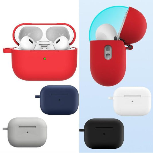 Airpods Pro 2 Soft Silicone Case With Hanging Clip (random Color)